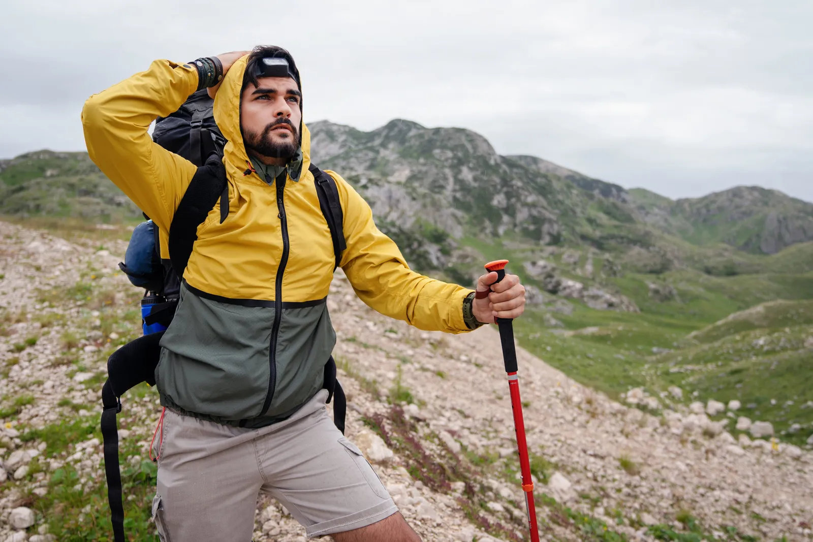Trekking guide in the mountains