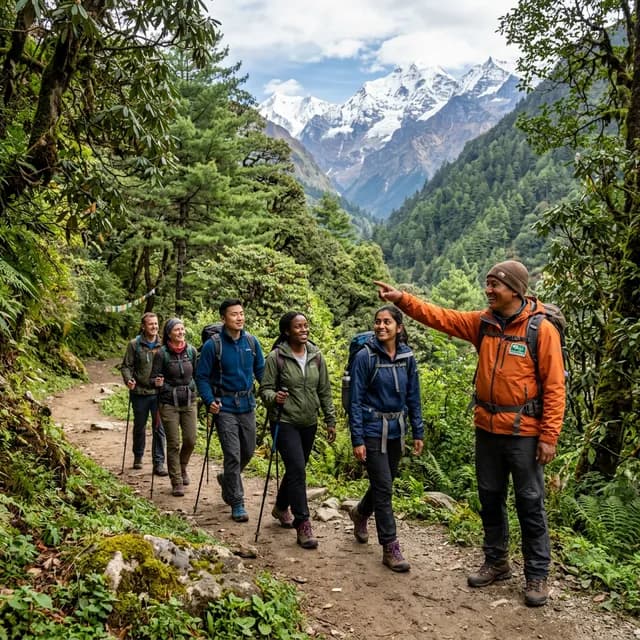 Group Trekking Together