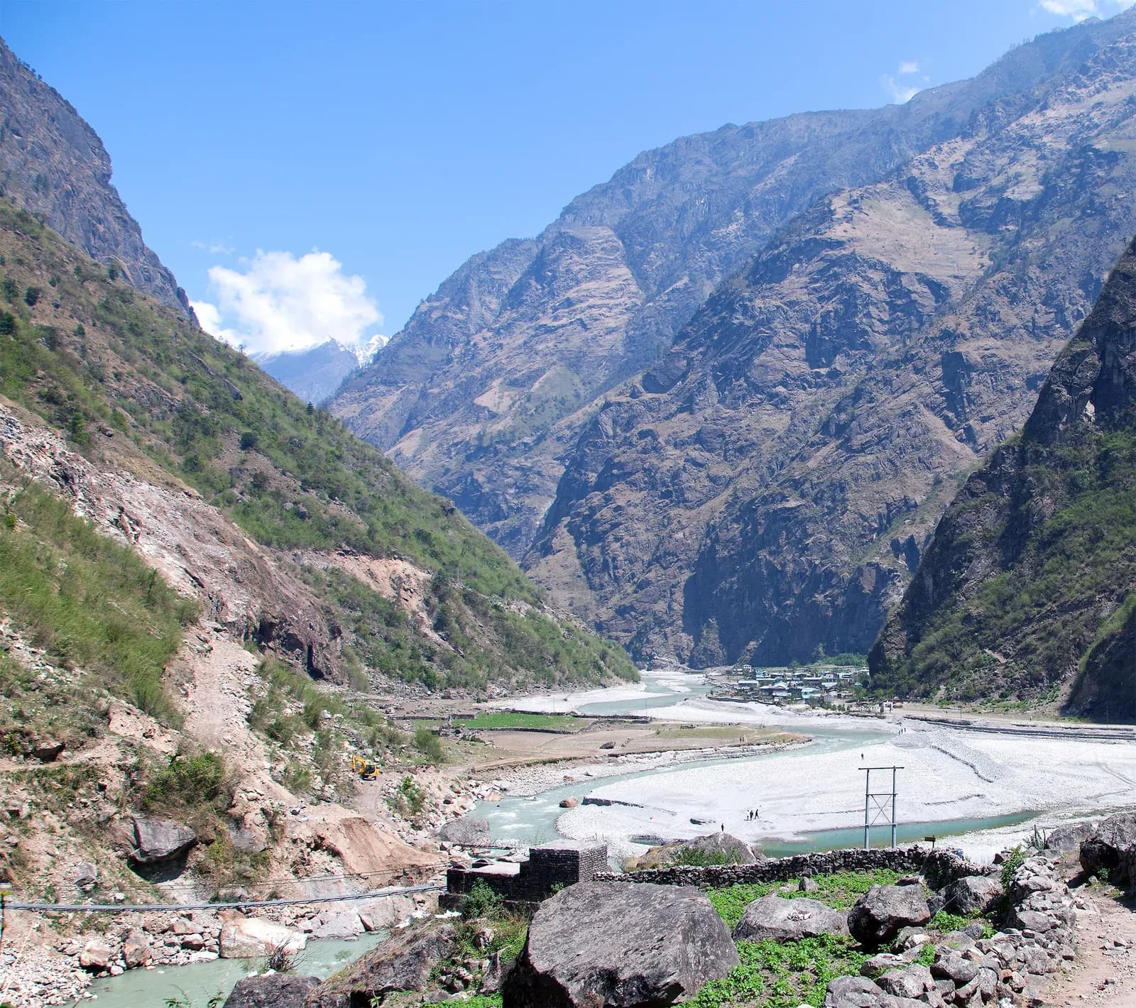 Tal valley near Chyamje to Dharapani via Tal on the Tilicho Lake trek in Nepal
