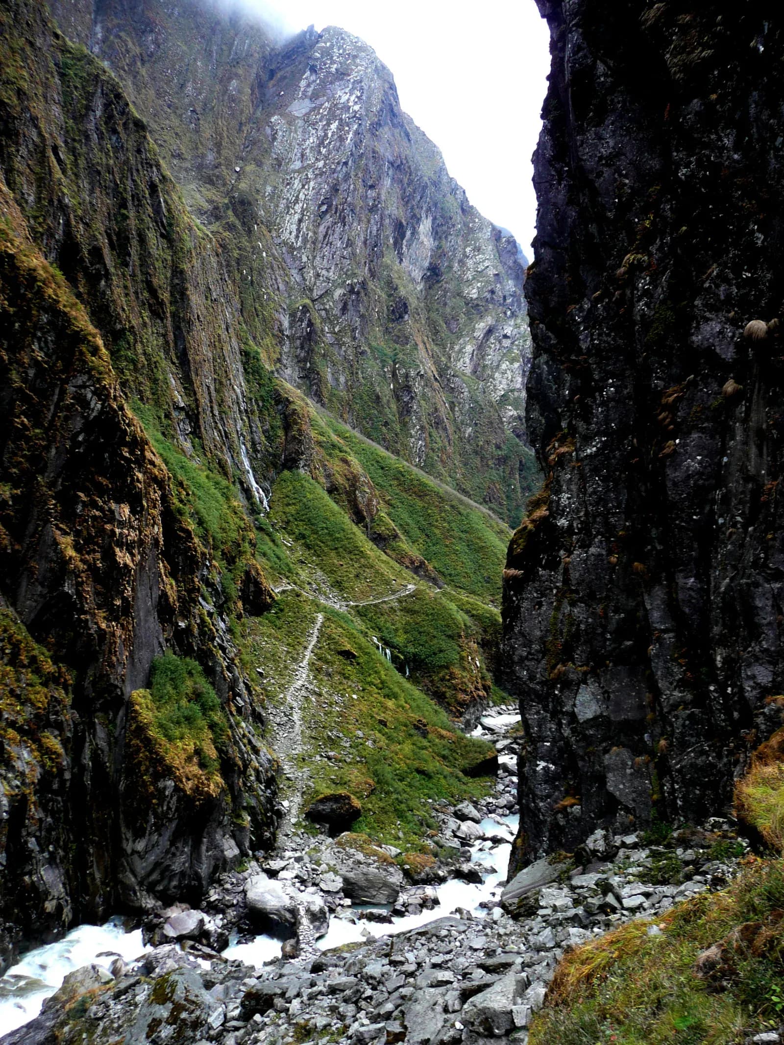 A bottle neck gorge near Kagbeni, Kali Gandaki valley on the Annapurna Circuit trek in Nepal