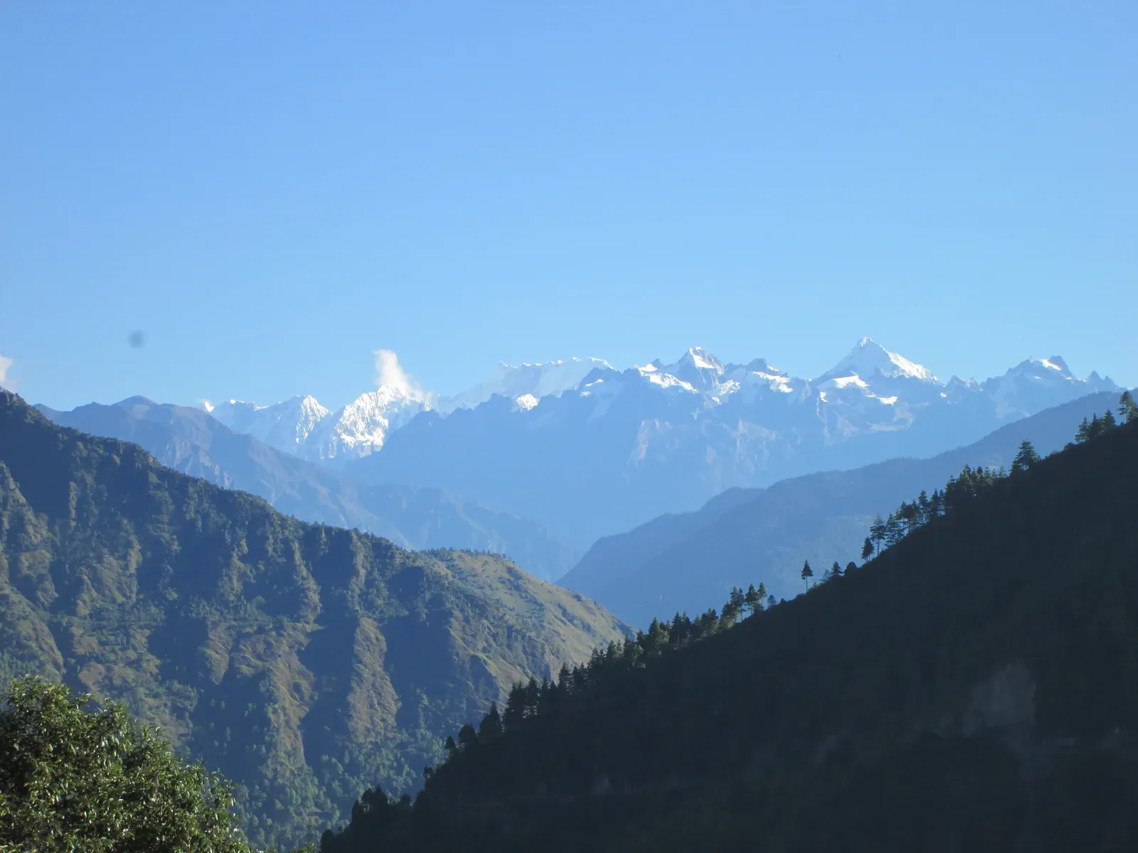 Road journey from Kathmandu toward Syabrubesi at the start of the Langtang Valley trek.
