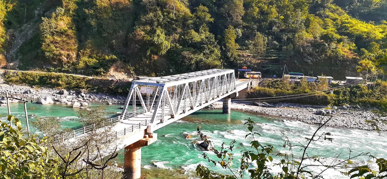 Road journey toward Machha Khola at the start of the Manaslu Circuit trek.