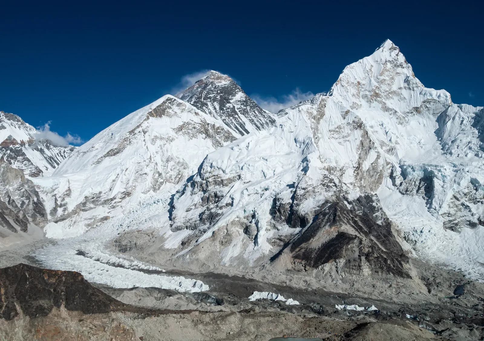 Everest Base Camp and Khumbu Icefall on the Everest Base Camp trek.