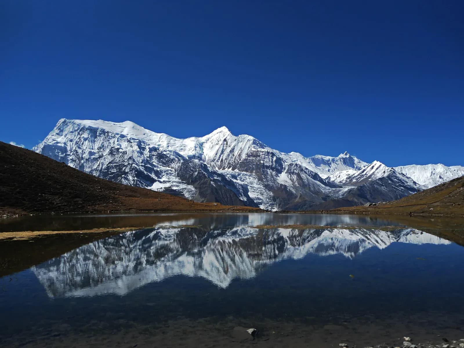 Ice Lake above Manang during acclimatisation on the Manang to Mustang Crossing.