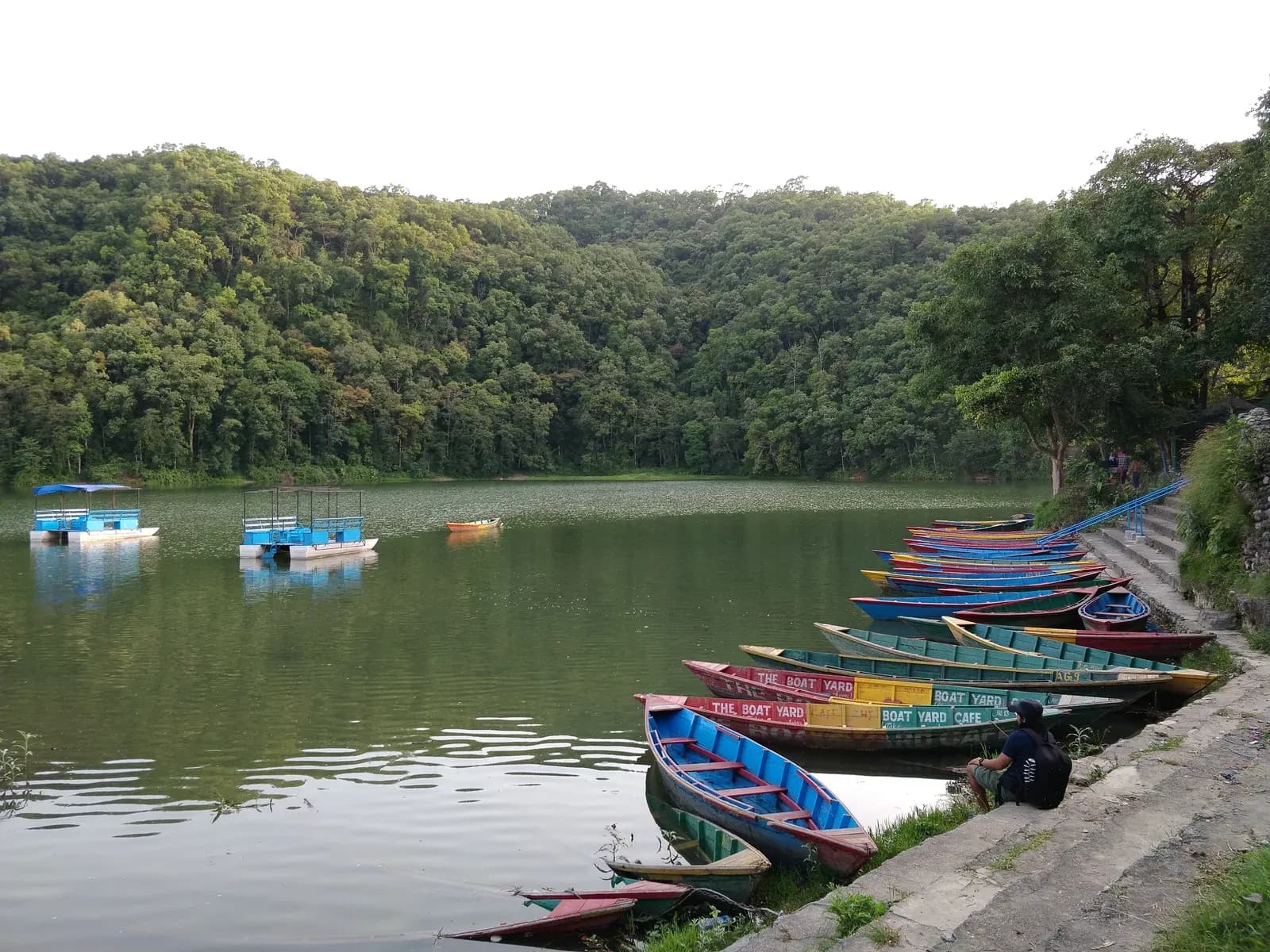 Phewa Lake in Pokhara after returning from the Upper Mustang trek.