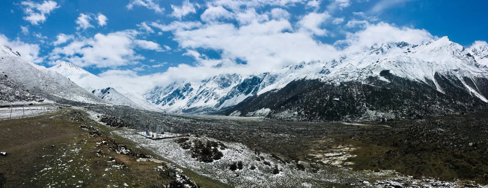 High mountain panorama from Tserko Ri above Kyanjin Gompa on the Langtang Valley trek.