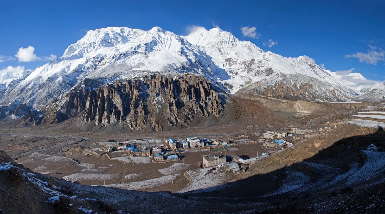 Manang Annapurna3 Gangapurna near Manang acclimatisation day on the Tilicho Lake trek in Nepal
