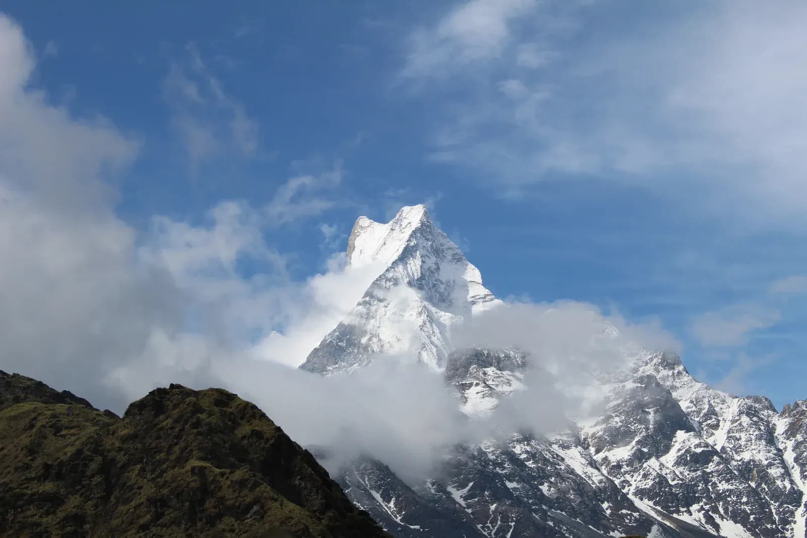 Alpine ridge near High Camp on the Mardi Himal trek in Nepal.